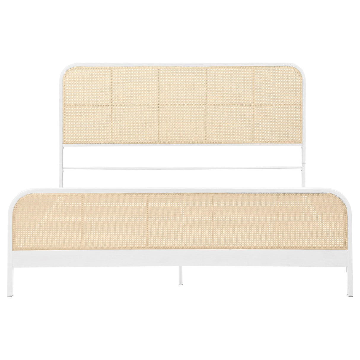  Coaster Furniture Lanewood 360251KE Open Cane Webbing Metal Eastern King Bed - White IMAGE 2