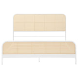  Coaster Furniture Lanewood 360251KE Open Cane Webbing Metal Eastern King Bed - White IMAGE 2