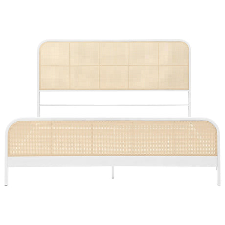  Coaster Furniture Lanewood 360251KE Open Cane Webbing Metal Eastern King Bed - White IMAGE 2