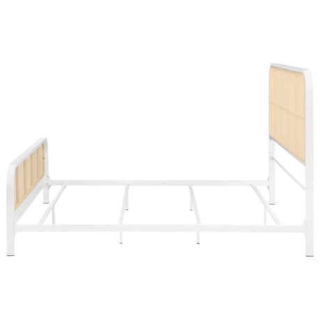  Coaster Furniture Lanewood 360251KE Open Cane Webbing Metal Eastern King Bed - White IMAGE 4