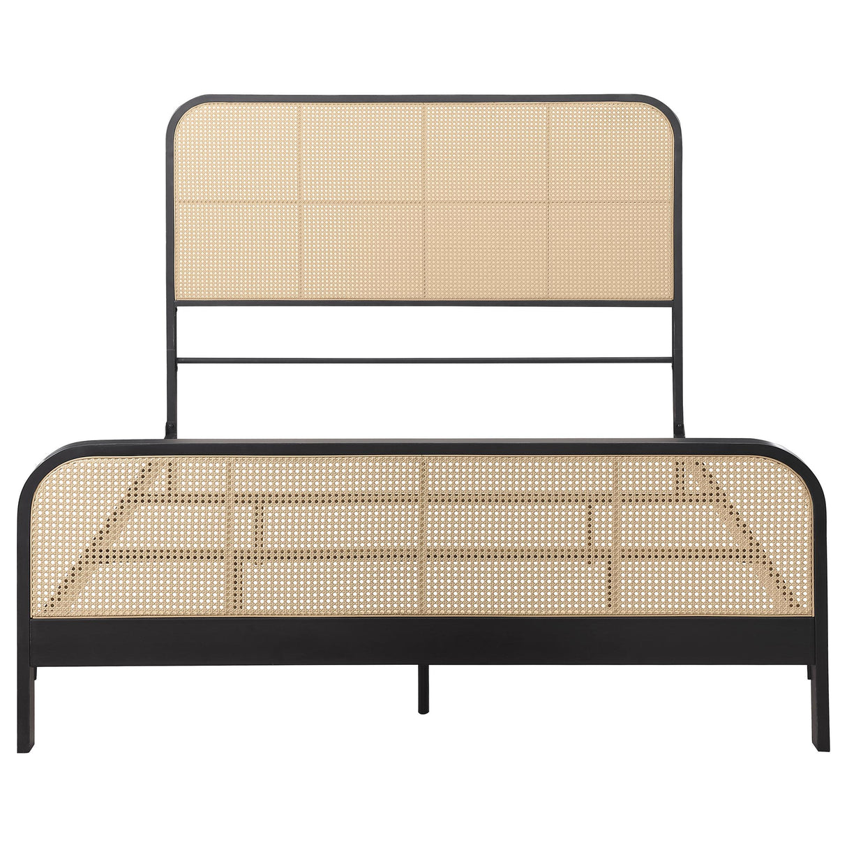  Coaster Furniture Lanewood 360250Q Open Cane Webbing Metal Queen Bed - Black IMAGE 2
