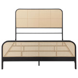  Coaster Furniture Lanewood 360250Q Open Cane Webbing Metal Queen Bed - Black IMAGE 2