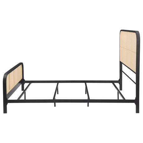  Coaster Furniture Lanewood 360250Q Open Cane Webbing Metal Queen Bed - Black IMAGE 4
