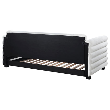  Coaster Furniture Patricia 300716 Boucle Upholstered Twin Day Bed with Trundle - White IMAGE 7