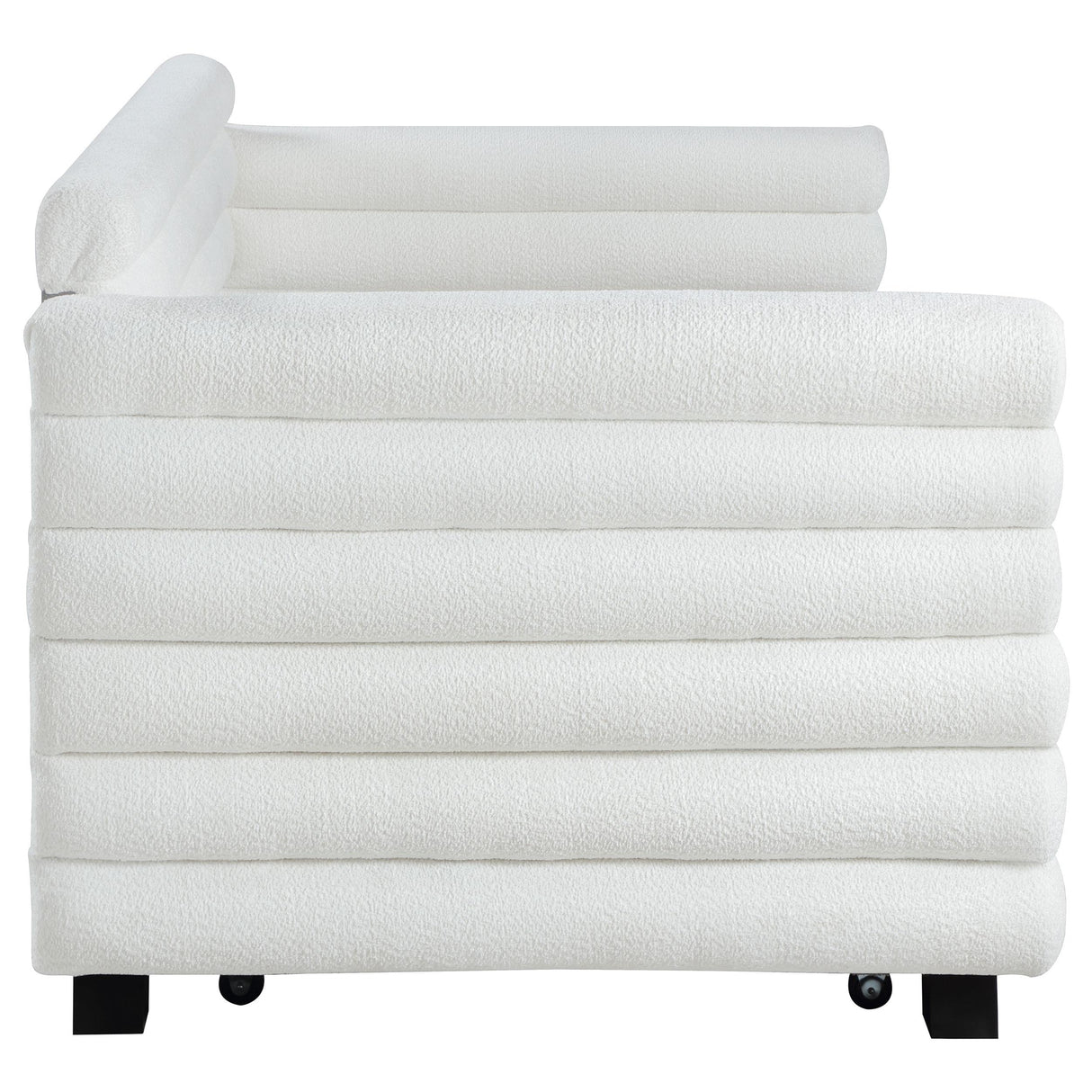  Coaster Furniture Patricia 300716 Boucle Upholstered Twin Day Bed with Trundle - White IMAGE 8