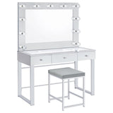  Coaster Furniture Umbridge 935933 Upholstered Square Padded Cushion Vanity Stool IMAGE 2