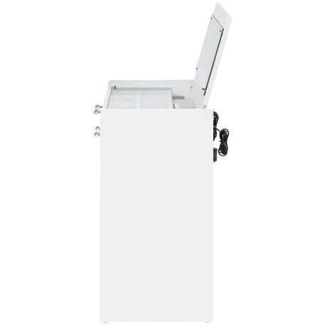  Coaster Furniture Danbury 930208 3-Drawer Makeup Vanity & Stool - Set White High Gloss IMAGE 8
