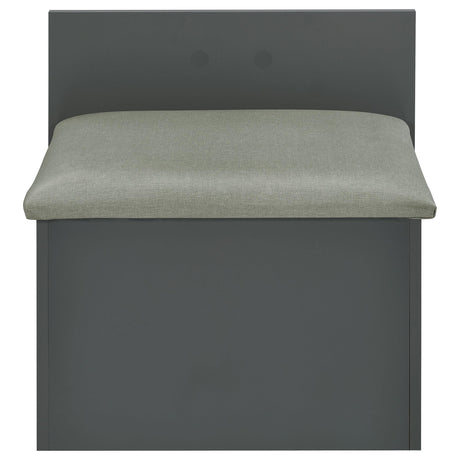  Coaster Furniture Danbury 930210 3-Drawer Makeup Vanity & Stool - Set Grey High Gloss IMAGE 11