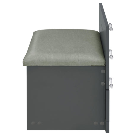  Coaster Furniture Danbury 930210 3-Drawer Makeup Vanity & Stool - Set Grey High Gloss IMAGE 12