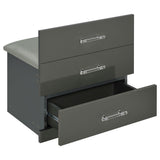  Coaster Furniture Danbury 930210 3-Drawer Makeup Vanity & Stool - Set Grey High Gloss IMAGE 14