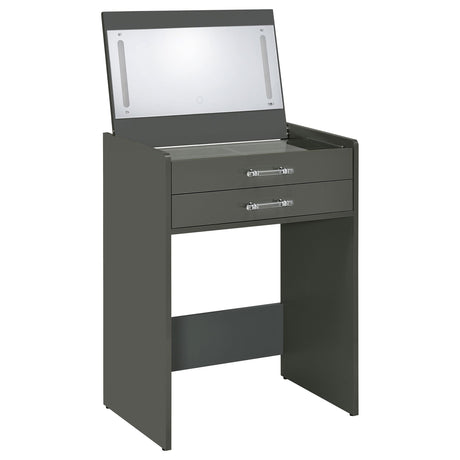  Coaster Furniture Danbury 930210 3-Drawer Makeup Vanity & Stool - Set Grey High Gloss IMAGE 5