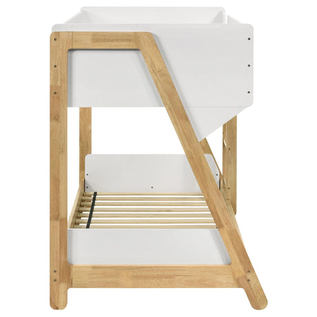  Coaster Furniture Wyatt 460510 Wood Twin Over Twin Bunk Bed - White and Natural IMAGE 5