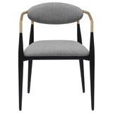  Coaster Furniture Alexis 182682 Fabric Upholstered Dining Arm Chair - Grey IMAGE 2