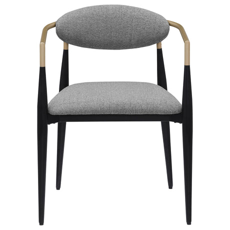  Coaster Furniture Alexis 182682 Fabric Upholstered Dining Arm Chair - Grey IMAGE 2