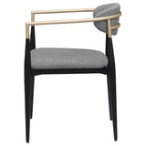  Coaster Furniture Alexis 182682 Fabric Upholstered Dining Arm Chair - Grey IMAGE 4