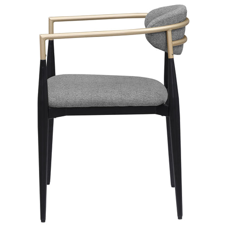  Coaster Furniture Alexis 182682 Fabric Upholstered Dining Arm Chair - Grey IMAGE 4