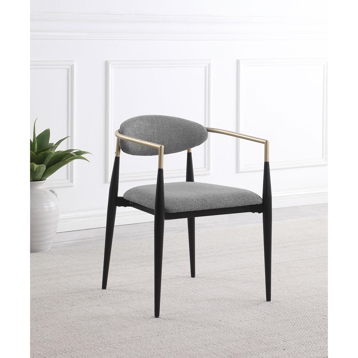  Coaster Furniture Alexis 182682 Fabric Upholstered Dining Arm Chair - Grey IMAGE 8