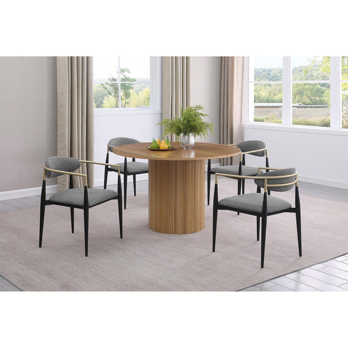  Coaster Furniture Alexis 182682 Fabric Upholstered Dining Arm Chair - Grey IMAGE 9