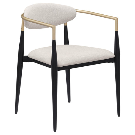  Coaster Furniture Alexis 182692 Fabric Upholstered Dining Arm Chair - Beige IMAGE 1