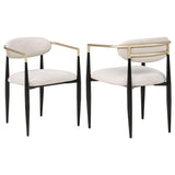  Coaster Furniture Alexis 182692 Fabric Upholstered Dining Arm Chair - Beige IMAGE 12