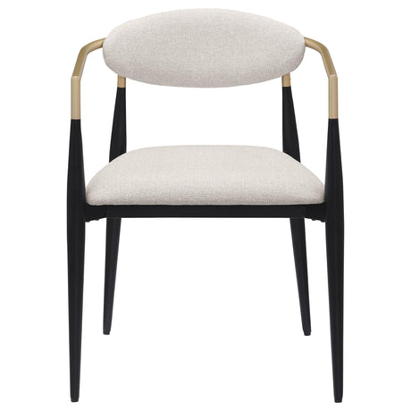  Coaster Furniture Alexis 182692 Fabric Upholstered Dining Arm Chair - Beige IMAGE 2