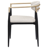  Coaster Furniture Alexis 182692 Fabric Upholstered Dining Arm Chair - Beige IMAGE 4