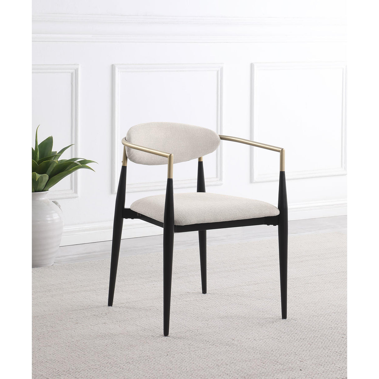  Coaster Furniture Alexis 182692 Fabric Upholstered Dining Arm Chair - Beige IMAGE 8