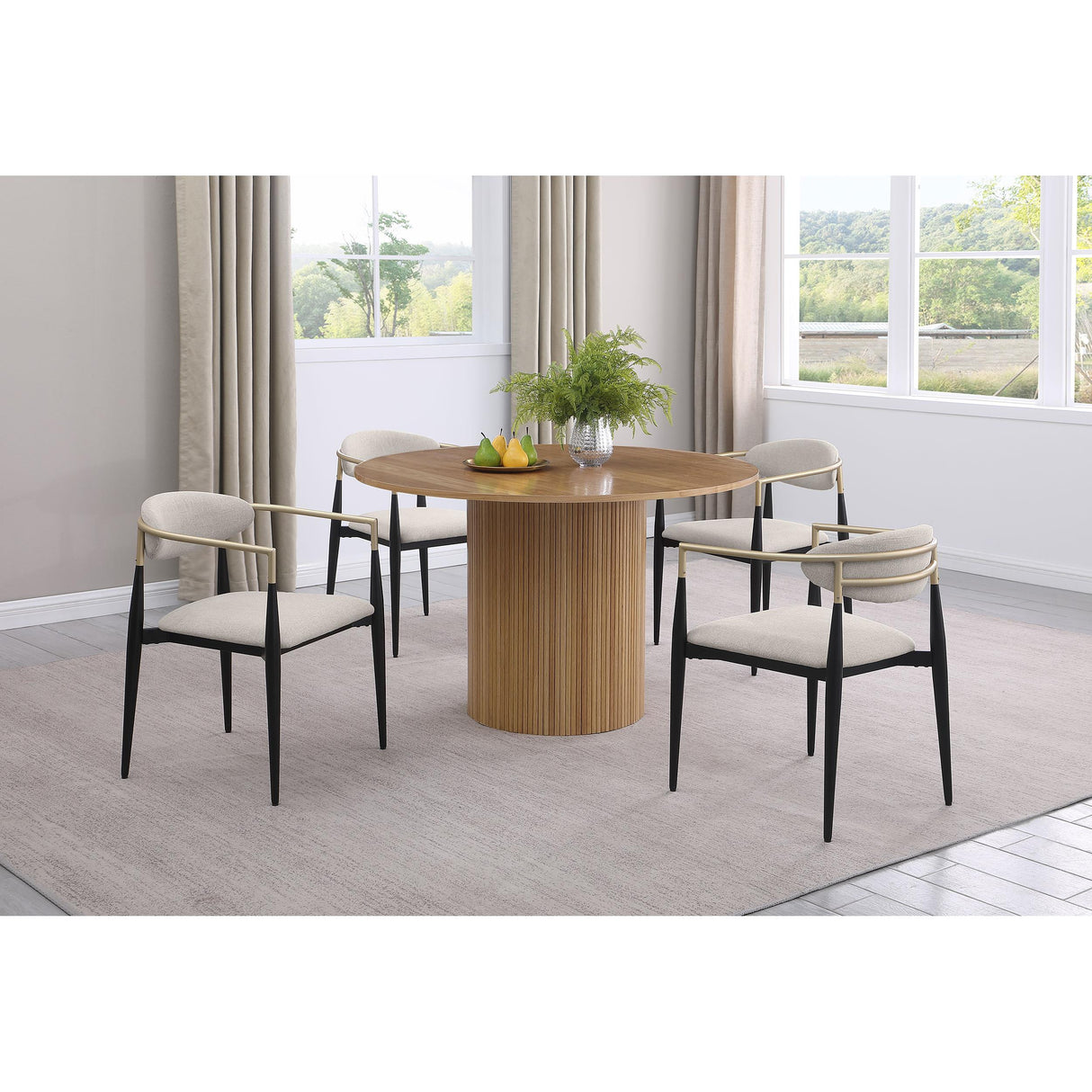  Coaster Furniture Alexis 182692 Fabric Upholstered Dining Arm Chair - Beige IMAGE 9