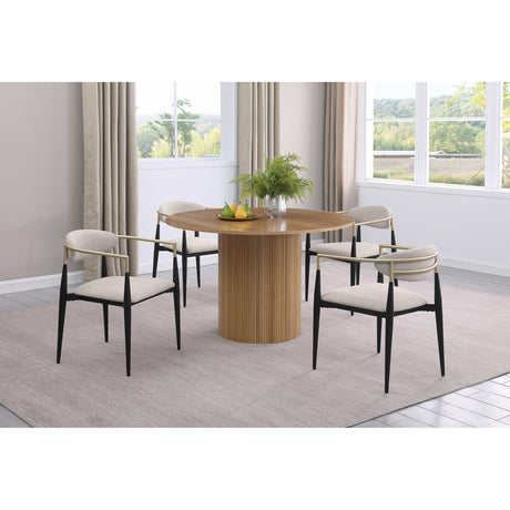  Coaster Furniture Alexis 182692 Fabric Upholstered Dining Arm Chair - Beige IMAGE 9