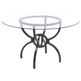  Coaster Furniture Aviano 108291BG Round 48-inch Glass Top Metal Dining Table - Gunmetal IMAGE 1