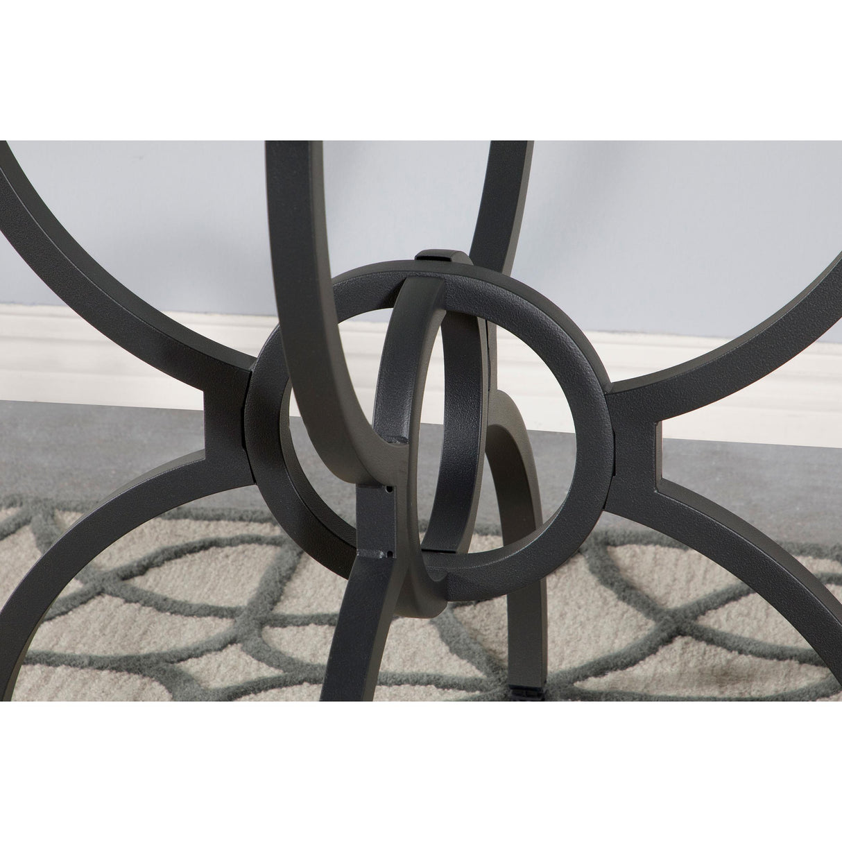  Coaster Furniture Aviano 108291BG Round 48-inch Glass Top Metal Dining Table - Gunmetal IMAGE 10