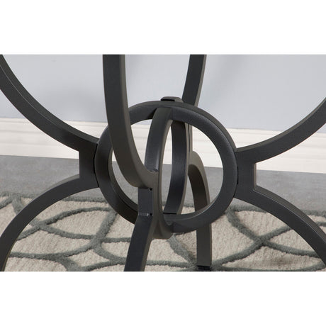  Coaster Furniture Aviano 108291BG Round 48-inch Glass Top Metal Dining Table - Gunmetal IMAGE 10