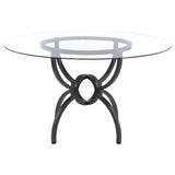  Coaster Furniture Aviano 108291BG Round 48-inch Glass Top Metal Dining Table - Gunmetal IMAGE 2