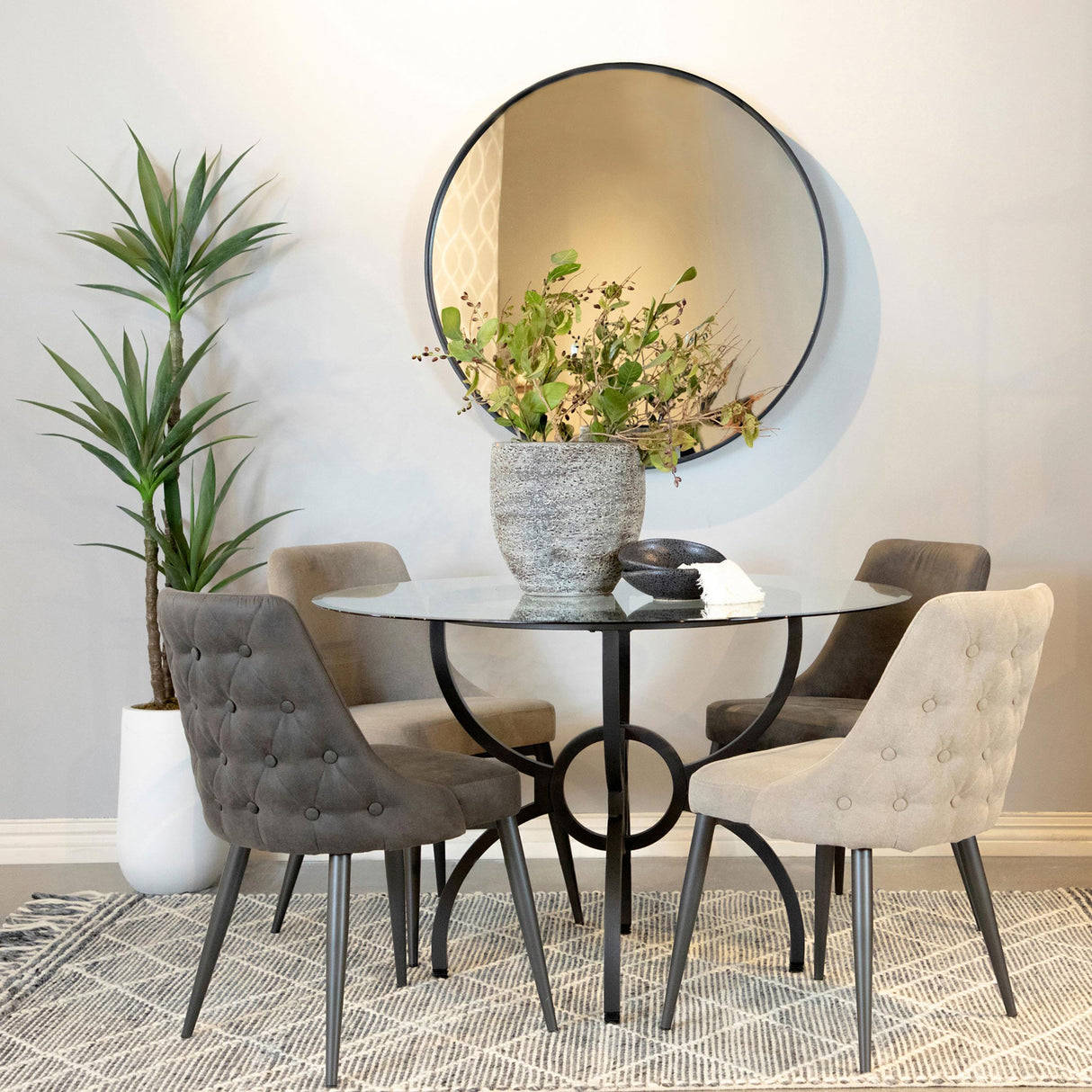 Coaster Furniture Aviano 108291BG Round 48-inch Glass Top Metal Dining Table - Gunmetal IMAGE 7