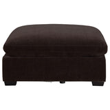  Coaster Furniture Lakeview 551466 Rectangular Upholstered Ottoman - Dark Chocolate IMAGE 2