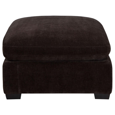  Coaster Furniture Lakeview 551466 Rectangular Upholstered Ottoman - Dark Chocolate IMAGE 3