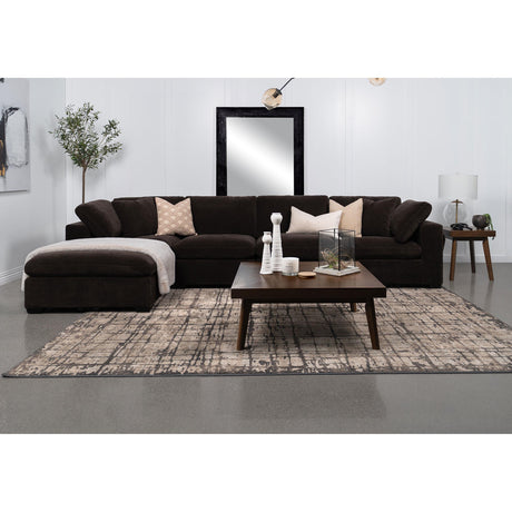  Coaster Furniture Lakeview 551466 Rectangular Upholstered Ottoman - Dark Chocolate IMAGE 4