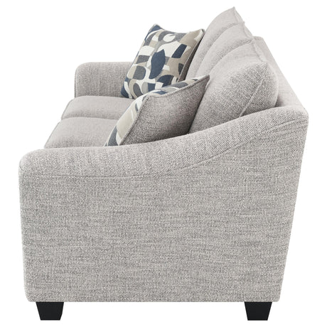  Coaster Furniture Tomkins 509671 Boucle Upholstered Sofa - Light Grey IMAGE 4