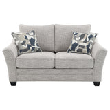 Coaster Furniture Tomkins 509672 Boucle Upholstered Loveseat - Light Grey IMAGE 2