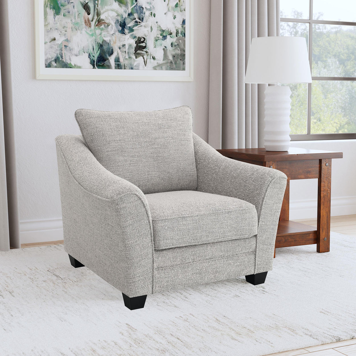  Coaster Furniture Tomkins 509673 Boucle Upholstered Chair - Light Grey IMAGE 8