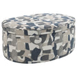  Coaster Furniture Tomkins 509674 Oval Upholstered Storage Ottoman - Indigo Blue IMAGE 1