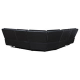  Coaster Furniture Hewitt 609610PP Leather Upholstered Power Reclining Sectional - Black IMAGE 4