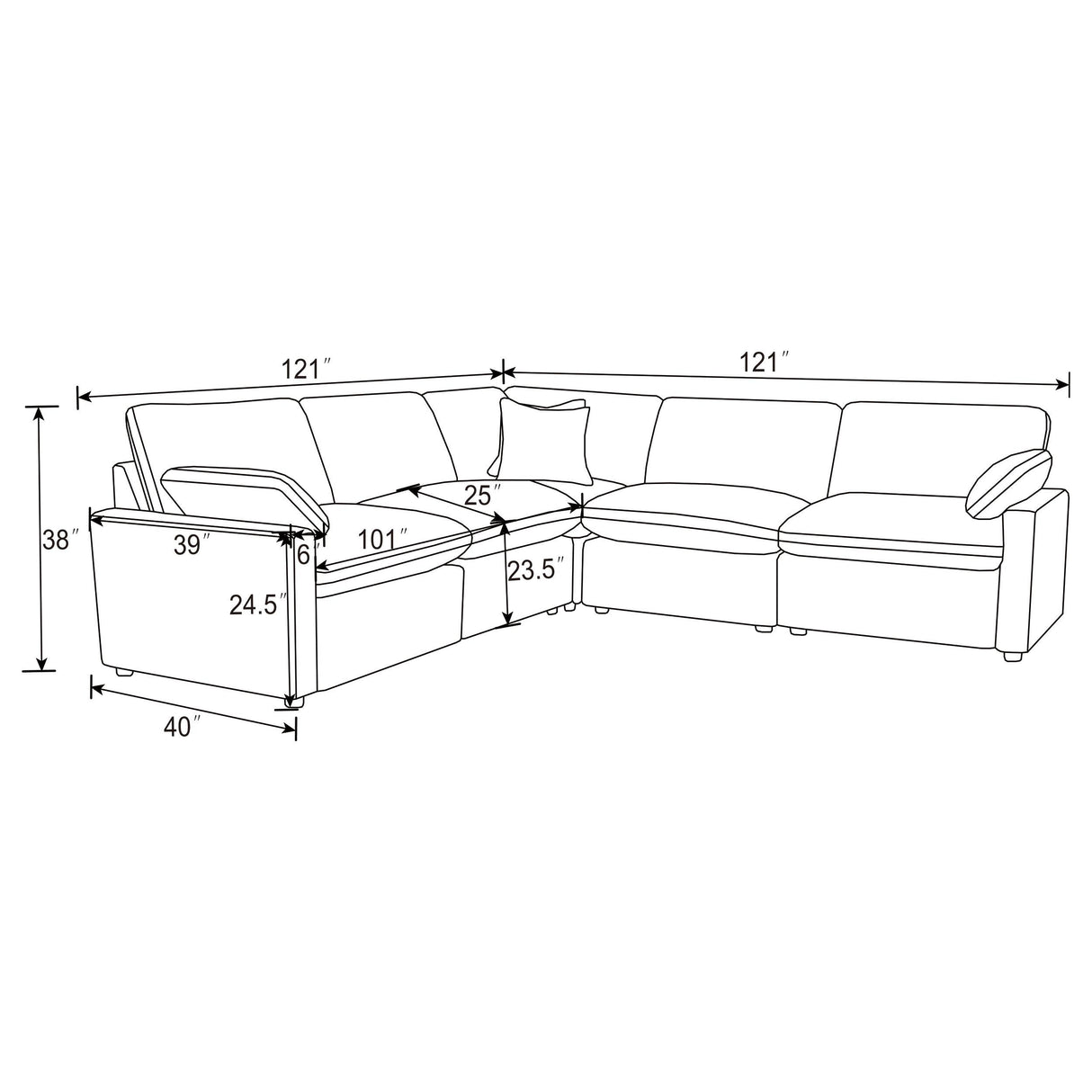  Coaster Furniture Collins 609560P 5 pc Modular Power Reclining Sectional - Grey IMAGE 13