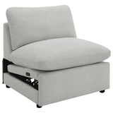  Coaster Furniture Collins 609560P 5 pc Modular Power Reclining Sectional - Grey IMAGE 4
