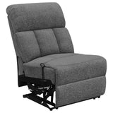  Coaster Furniture Bahrain 609541T 5-piece Upholstered Home Theater Seating - Charcoal IMAGE 6