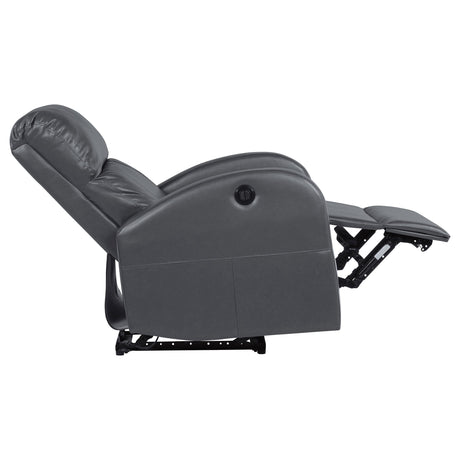  Coaster Furniture Grant 601499P Upholstered Power Recliner Chair - Grey IMAGE 6