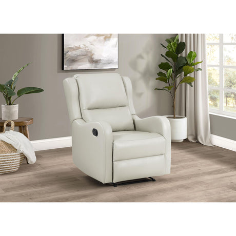  Coaster Furniture Kelsey 609373 Upholstered English Arm Recliner Chair - Ivory IMAGE 3