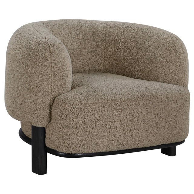  Coaster Furniture Lawler 903170 Upholstered Barrel Back Accent Chair - Mushroom IMAGE 1