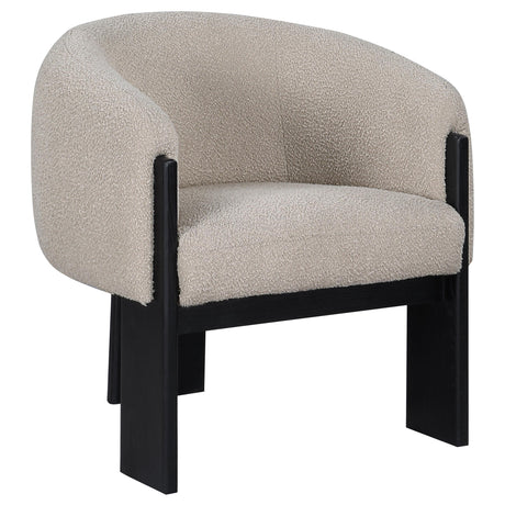  Coaster Furniture Valdez 903165 Boucle Upholstered Barrel Back Accent Chair - Beige IMAGE 1