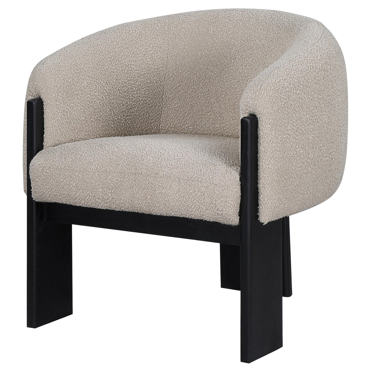  Coaster Furniture Valdez 903165 Boucle Upholstered Barrel Back Accent Chair - Beige IMAGE 3